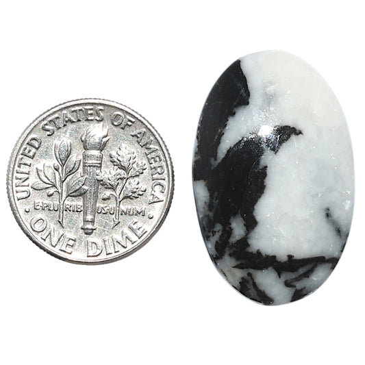 Black Zebra Jasper 17.3x27.35x5 mm Oval Shape Polished Gemstone LS75-08198