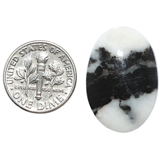 Black Zebra Jasper 17.6x26x5 mm Oval Shape Polished Gemstone LS75-08202