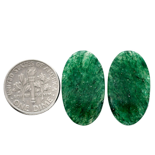 Green Aventurine Pair 13.6x23.7x4 mm Oval Shape Polished Gemstone LS76-04794