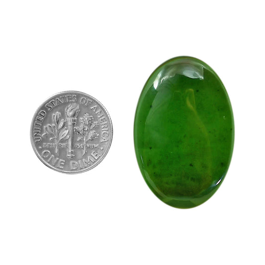 Nephrite Jade 21.8x31.9x4.3 mm Oval Shape Polished Gemstone LS76-05940