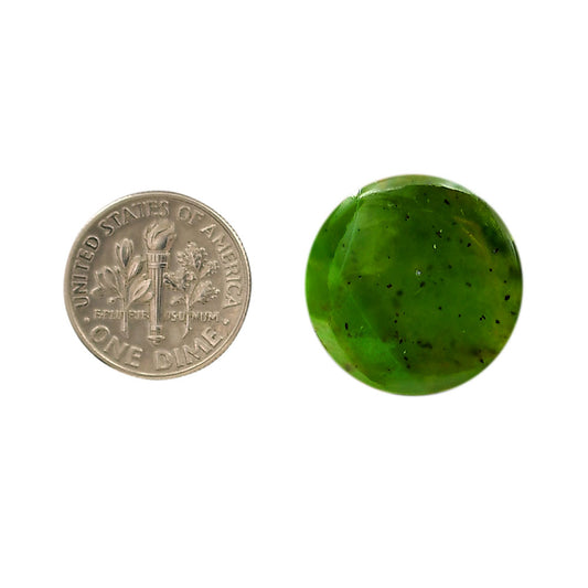 Nephrite Jade 20.7x20.7x4.5 mm Round Shape Polished Gemstone LS76-05948