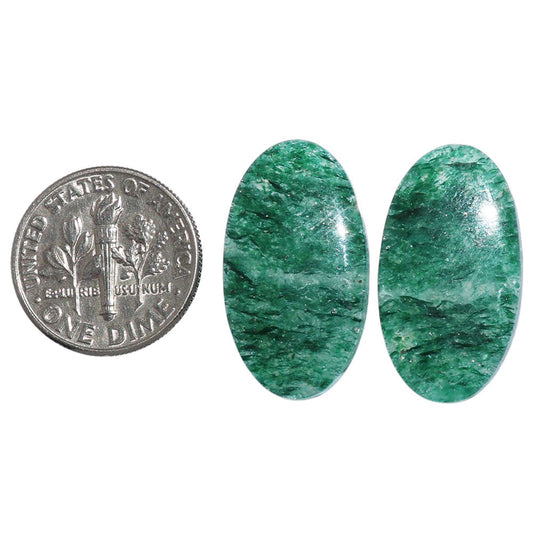 Green Aventurine Pair 13.4x24.2x4 mm Oval Shape Polished Gemstone LS76-07289