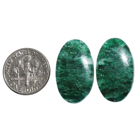 Green Aventurine Pair 14x24x4 mm Oval Shape Polished Gemstone LS76-07295