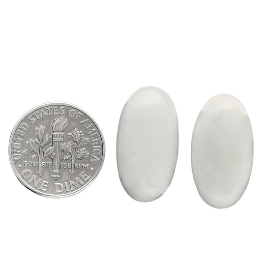 White Opal Pair 11.5x21.2x5.5 mm Oval Shape Polished Gemstone LS77-04844