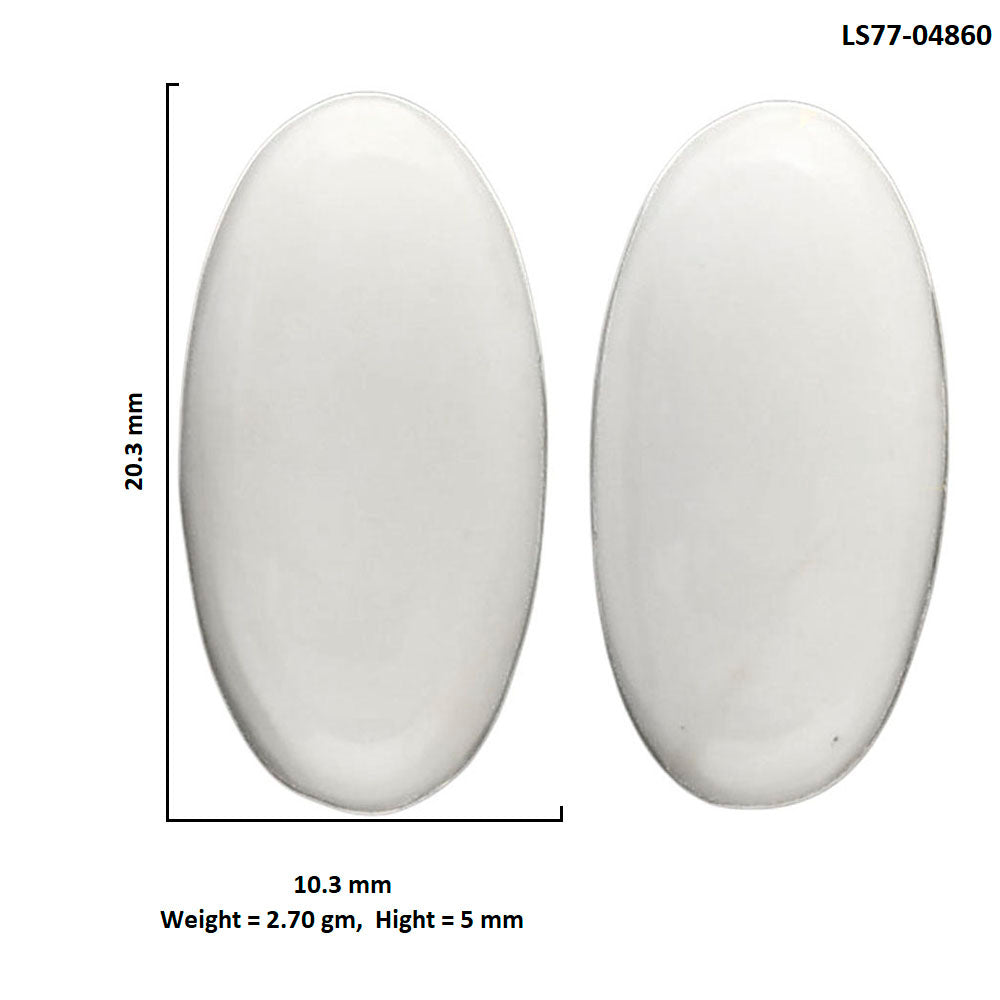 White Opal Pair 10.3x20.3x5 mm Oval Shape Polished Gemstone LS77-04860