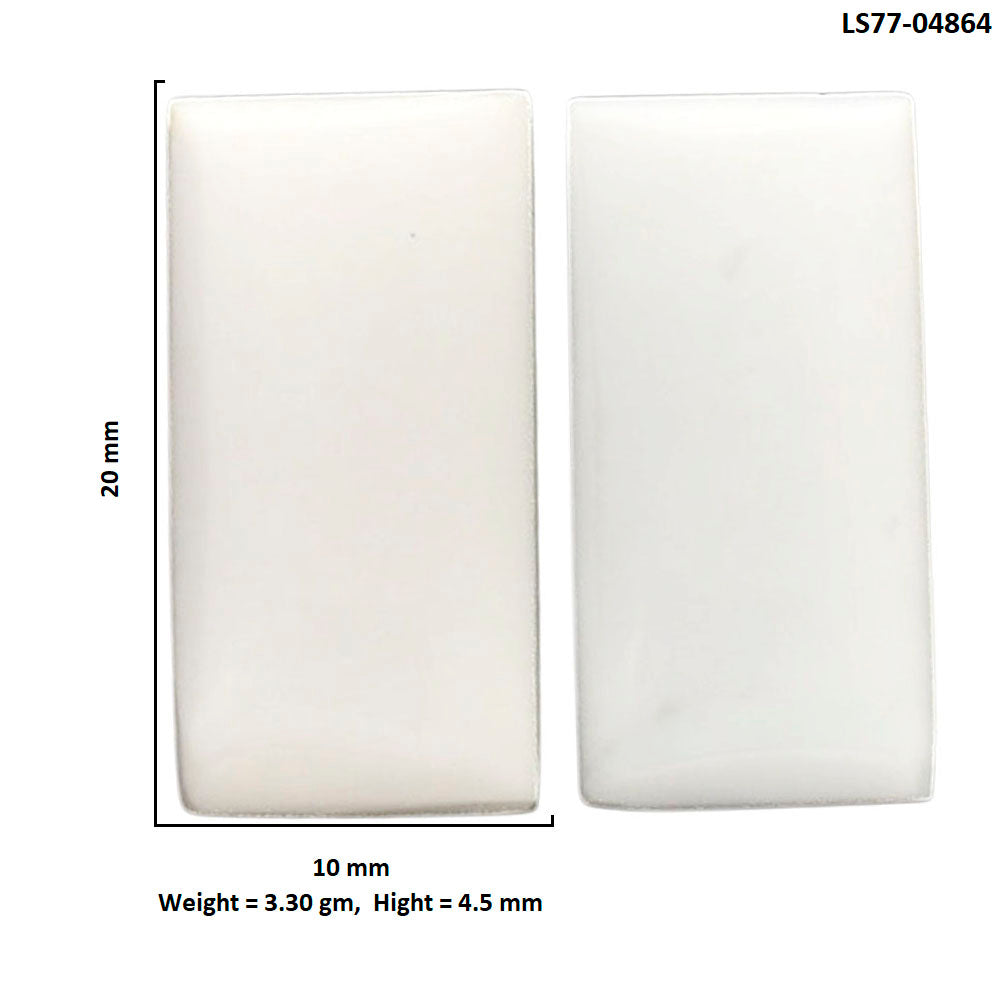 White Opal Pair 10x20x4.5 mm Baguette Shape Polished Gemstone LS77-04864