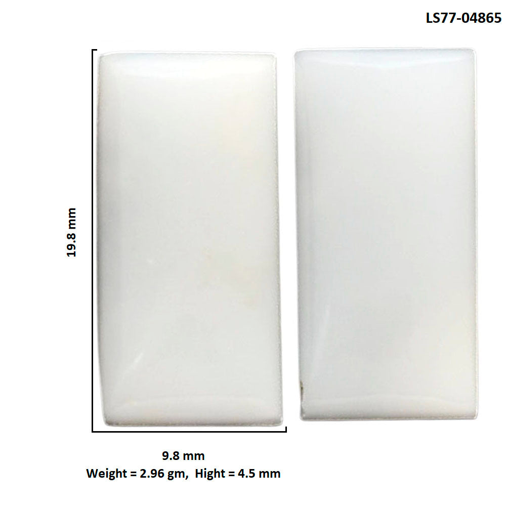 White Opal Pair 9.8x19.8x4.5 mm Baguette Shape Polished Gemstone LS77-04865