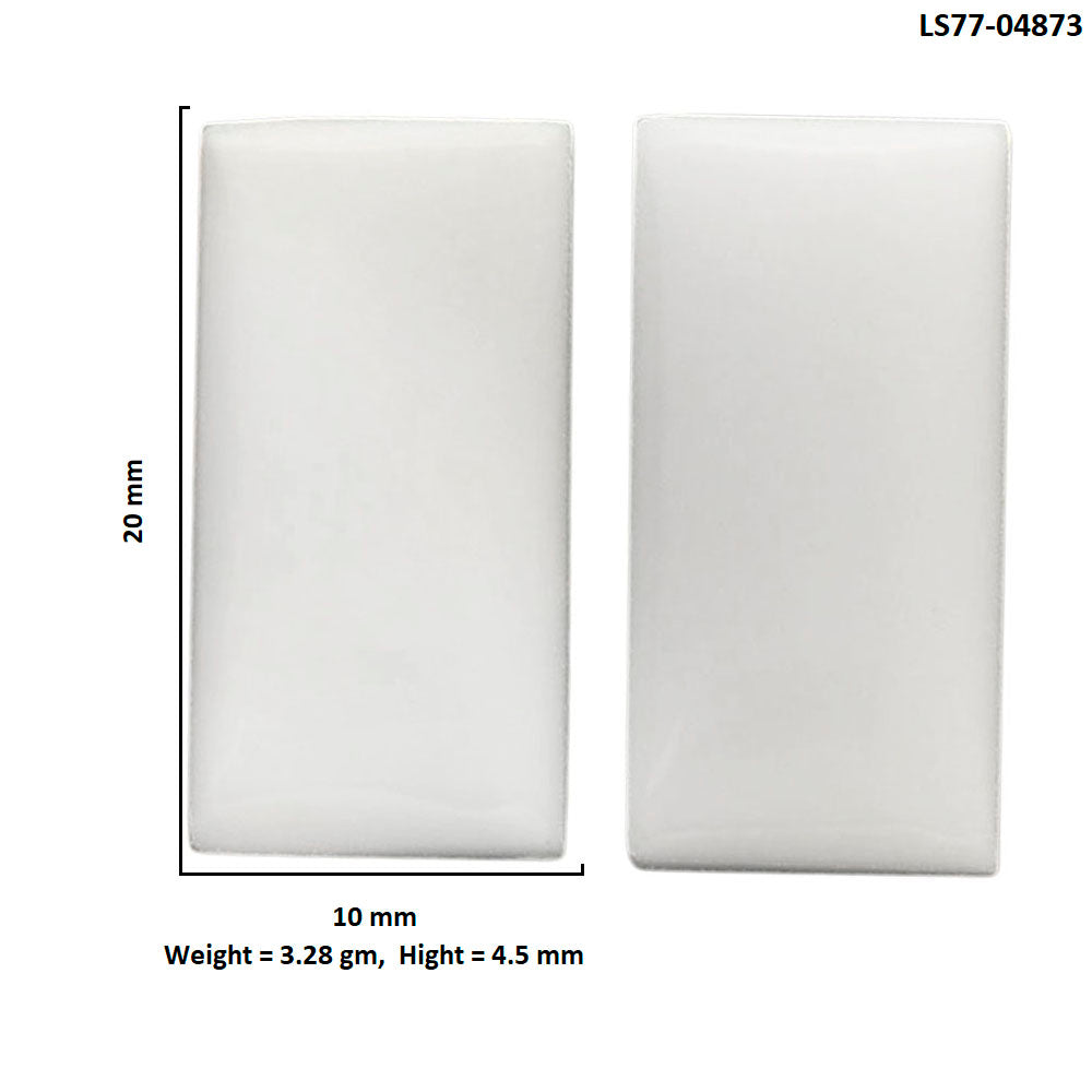 White Opal Pair 10x20x4.5 mm Baguette Shape Polished Gemstone LS77-04873