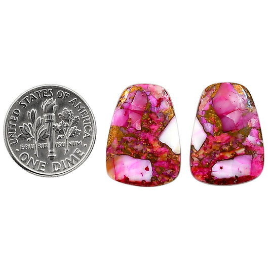 Kingman Pink Dahlia Turquoise Pair 14.6x20x3.5 mm Fancy Shape Polished Gemstone LS78-04952