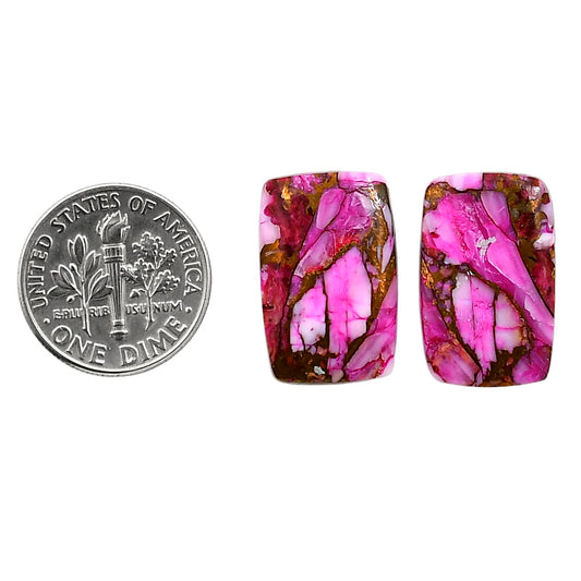 Kingman Pink Dahlia Turquoise Pair 12.75x19.8x3.20 mm Baguette Shape Polished Gemstone LS78-04953