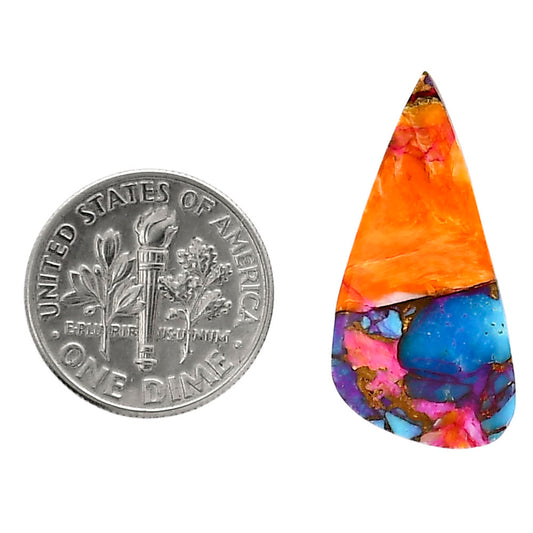 Kingman Orange Dahlia Turquoise 13x27.1x2.5 mm Pear Shape Polished Gemstone LS78-05331