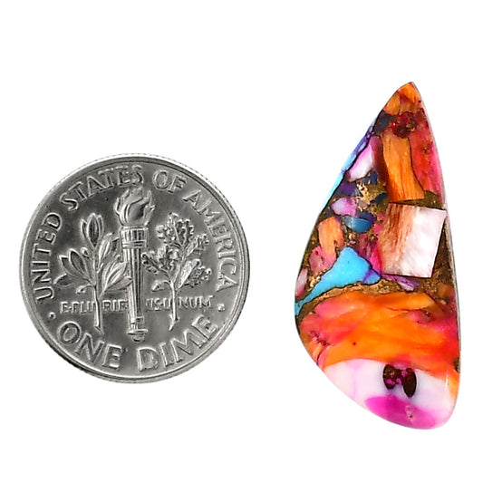 Kingman Orange Dahlia Turquoise 13x26.9x3.7 mm Fancy Shape Polished Gemstone LS78-05348