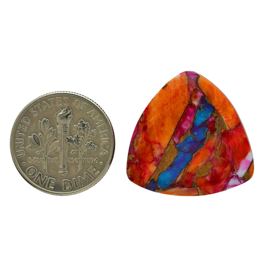 Kingman Orange Dahlia Turquoise 21.3x21.3x4.5 mm Fancy Shape Polished Gemstone LS78-06855