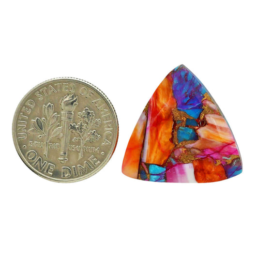 Kingman Orange Dahlia Turquoise 19.7x19.7x4 mm Fancy Shape Polished Gemstone LS78-06866