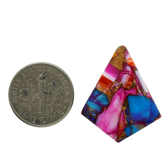 Kingman Orange Dahlia Turquoise 22.1x26.6x4.3 mm Fancy Shape Polished Gemstone LS78-06872