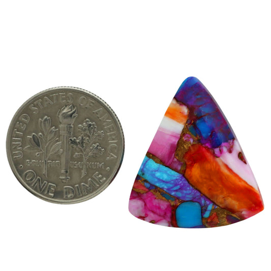 Kingman Orange Dahlia Turquoise 20.5x22.8x4 mm Fancy Shape Polished Gemstone LS78-06879