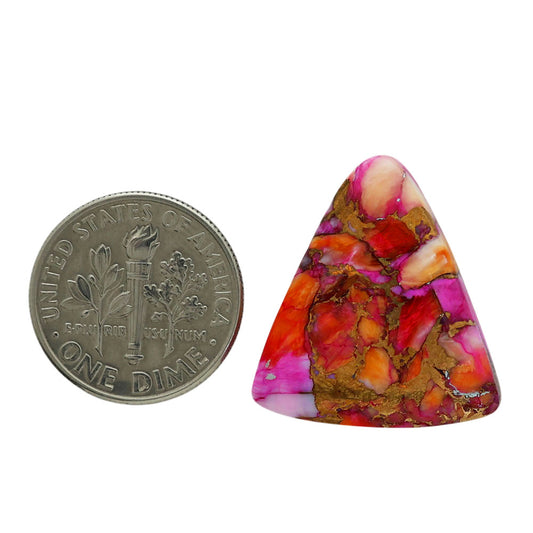 Kingman Orange Dahlia Turquoise 20.8x22.8x5 mm Fancy Shape Polished Gemstone LS78-06887