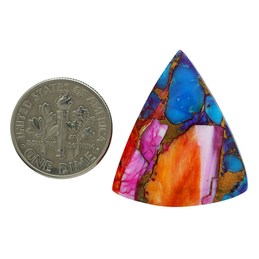 Kingman Orange Dahlia Turquoise 23.8x27.45x4.8 mm Fancy Shape Polished Gemstone LS78-06897