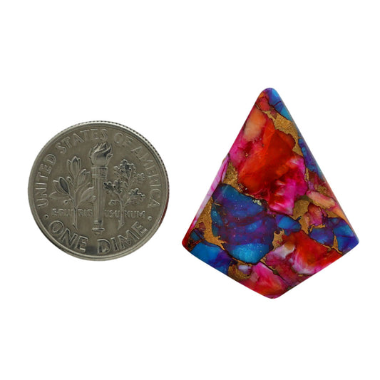 Kingman Orange Dahlia Turquoise 22.55x26.75x4 mm Fancy Shape Polished Gemstone LS78-06902
