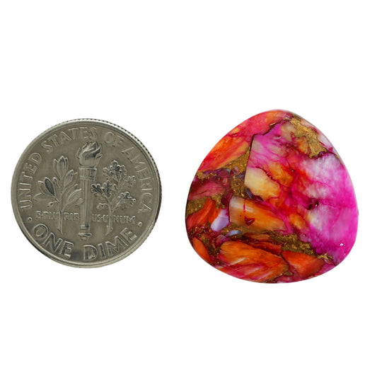 Kingman Orange Dahlia Turquoise 20.5x20.5x5 mm Fancy Shape Polished Gemstone LS78-06909