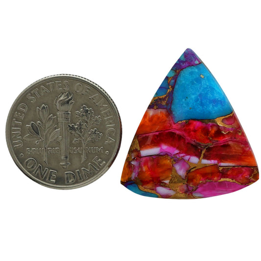 Kingman Orange Dahlia Turquoise 21.2x23.3x4.8 mm Fancy Shape Polished Gemstone LS78-06922