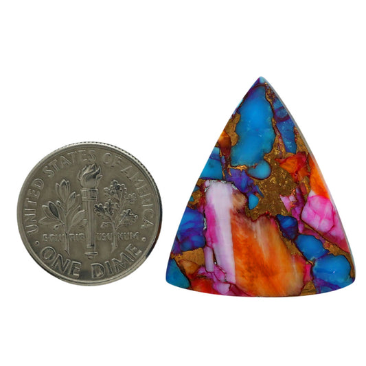 Kingman Orange Dahlia Turquoise 23.45x27x5.5 mm Fancy Shape Polished Gemstone LS78-06931