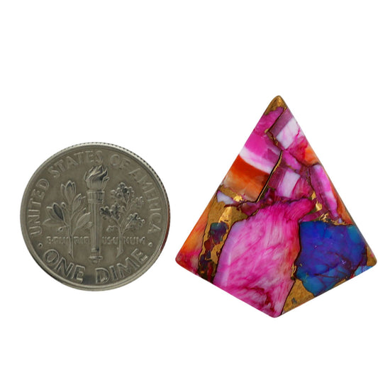 Kingman Orange Dahlia Turquoise 24x26.55x5 mm Fancy Shape Polished Gemstone LS78-06932