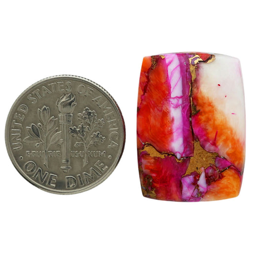 Kingman Orange Dahlia Turquoise 16.2x22.15x5.3 mm Baguette Shape Polished Gemstone LS78-06954
