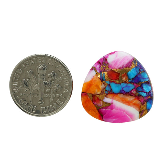 Kingman Orange Dahlia Turquoise 20.5x20.5x4.2 mm Fancy Shape Polished Gemstone LS78-06955