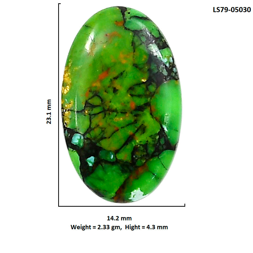 Green Matrix Turquoise 14.2x23.1x4.3 mm Oval Shape Polished Gemstone LS79-05030