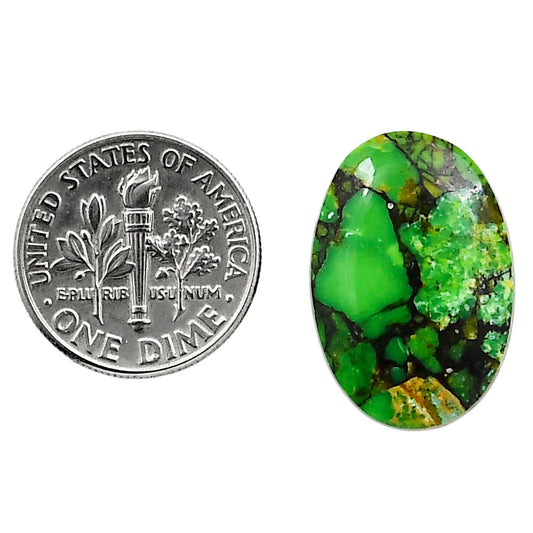 Green Matrix Turquoise 15x21.55x4.5 mm Oval Shape Polished Gemstone LS79-05031