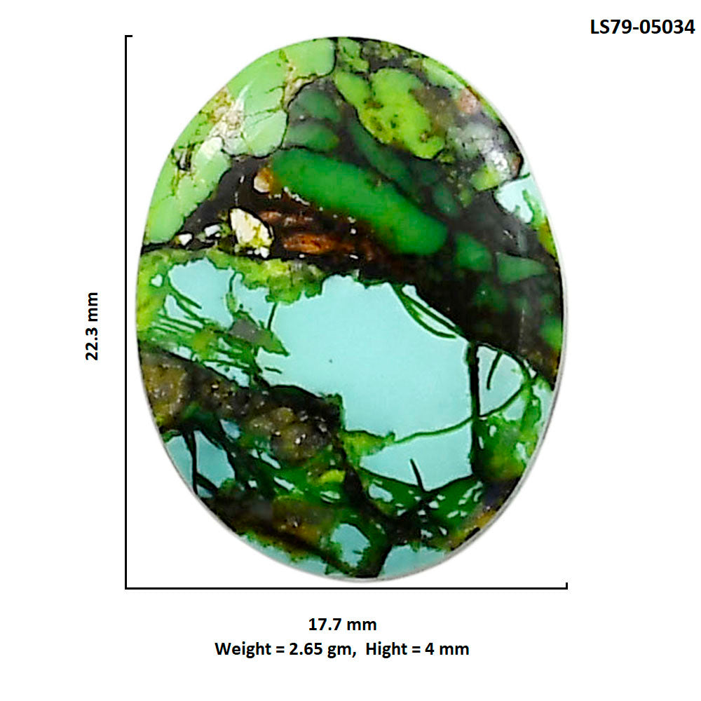 Green Matrix Turquoise 17.7x22.3x4 mm Oval Shape Polished Gemstone LS79-05034