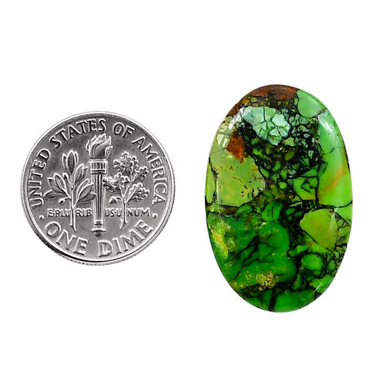Green Matrix Turquoise 17.1x26.45x3 mm Oval Shape Polished Gemstone LS79-05041