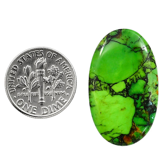 Green Matrix Turquoise 17.5x19.1x3 mm Oval Shape Polished Gemstone LS79-05042