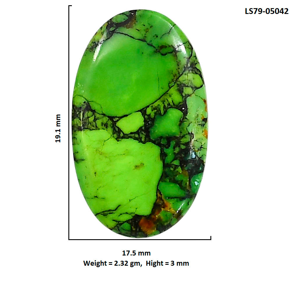 Green Matrix Turquoise 17.5x19.1x3 mm Oval Shape Polished Gemstone LS79-05042