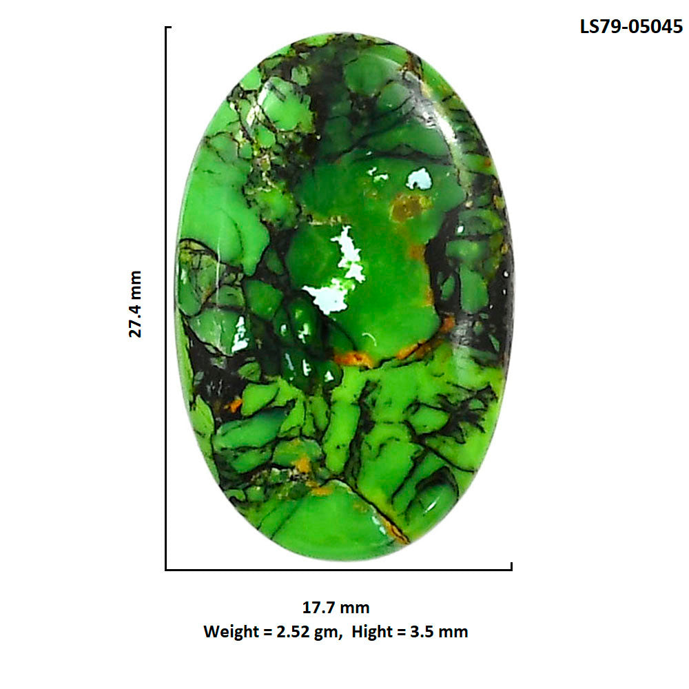 Green Matrix Turquoise 17.7x27.4x3.5 mm Oval Shape Polished Gemstone LS79-05045