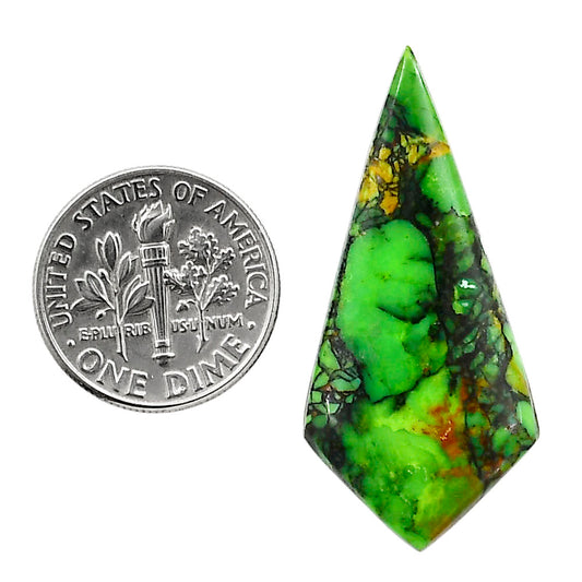 Green Matrix Turquoise 17x36.6x3.5 mm Fancy Shape Polished Gemstone LS79-05049