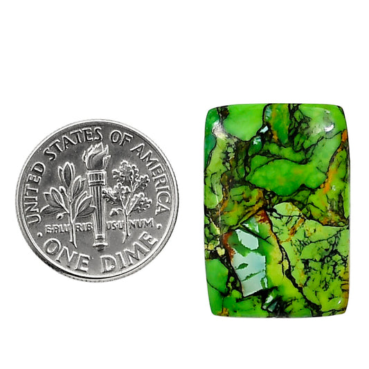 Green Matrix Turquoise 16.1x23.55x3.7 mm Baguette Shape Polished Gemstone LS79-05054