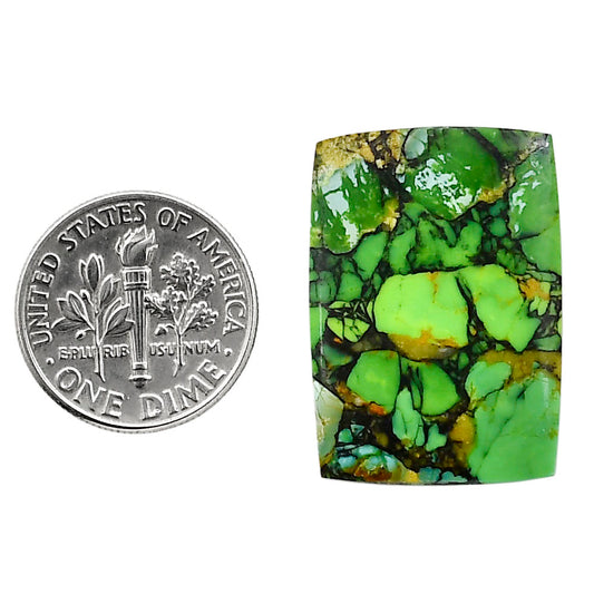 Green Matrix Turquoise 18.7x26.4x3 mm Baguette Shape Polished Gemstone LS79-05055