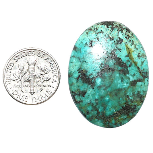 Lucky Charm Tibetan Turquoise 24.9x33x5.5 mm Oval Shape Polished Gemstone LS80-08759