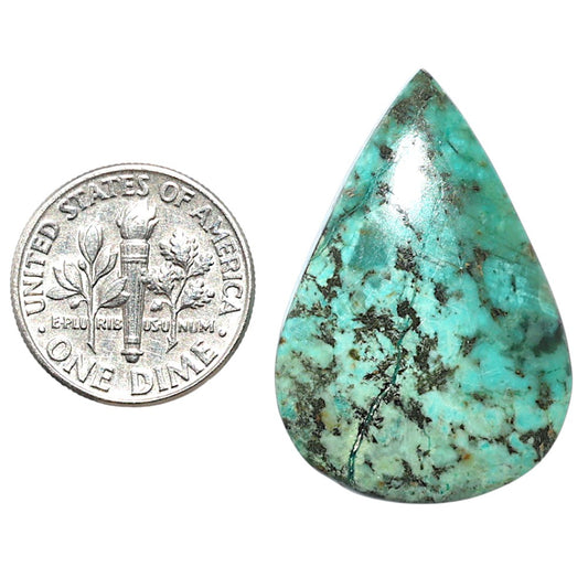 Lucky Charm Tibetan Turquoise 21.5x31.75x5.3 mm Pear Shape Polished Gemstone LS80-08774