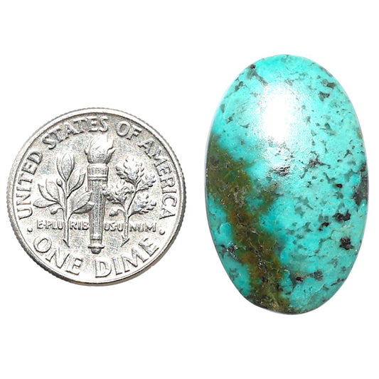 Lucky Charm Tibetan Turquoise 16.3x26x4.7 mm Oval Shape Polished Gemstone LS80-08778