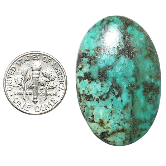 Lucky Charm Tibetan Turquoise 23.75x36.3x5 mm Oval Shape Polished Gemstone LS80-08783