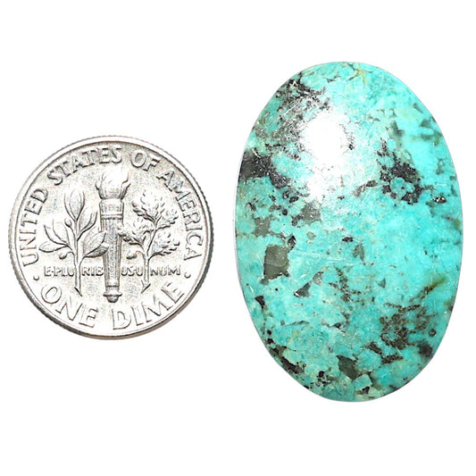 Lucky Charm Tibetan Turquoise 19.8x29.4x5 mm Oval Shape Polished Gemstone LS80-08790