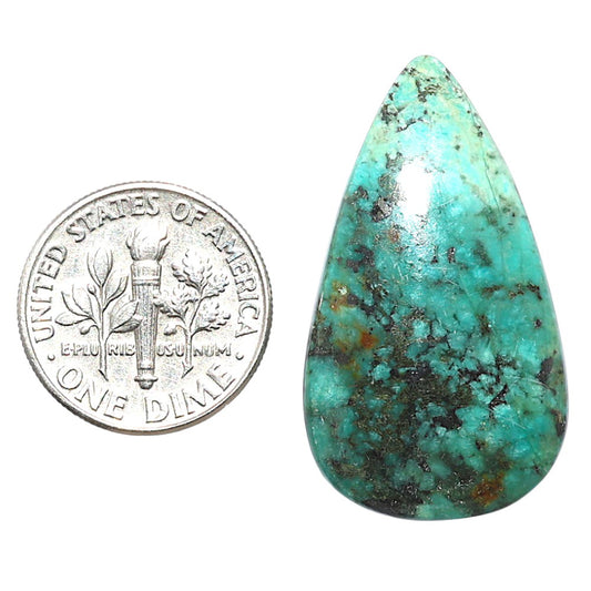 Lucky Charm Tibetan Turquoise 18.5x32.5x5 mm Pear Shape Polished Gemstone LS80-08796