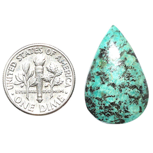 Lucky Charm Tibetan Turquoise 15.7x24.25x5 mm Pear Shape Polished Gemstone LS80-08800