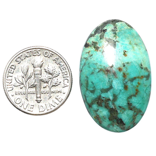 Lucky Charm Tibetan Turquoise 18.5x29x5.5 mm Oval Shape Polished Gemstone LS80-08805
