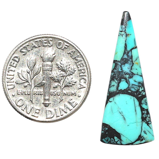 Lucky Charm Tibetan Turquoise 11x27x2.4 mm Fancy Shape Polished Gemstone LS80-09015