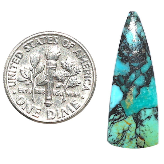 Lucky Charm Tibetan Turquoise 10x26.5x3 mm Fancy Shape Polished Gemstone LS80-09018