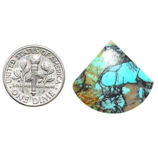 Lucky Charm Tibetan Turquoise 21.4x23.35x3.5 mm Fancy Shape Polished Gemstone LS80-09021